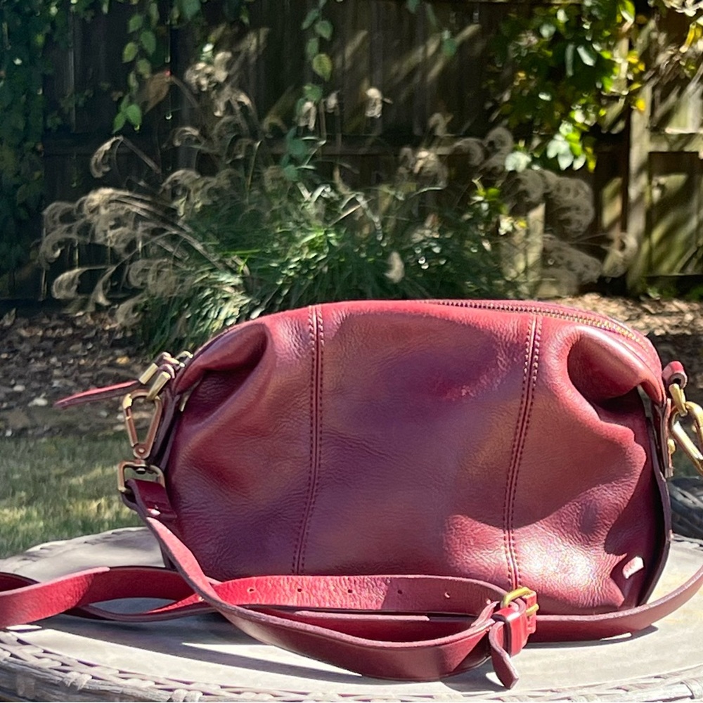 MADEWELL Mini Glasgow Leather Crossbody, red English saddle